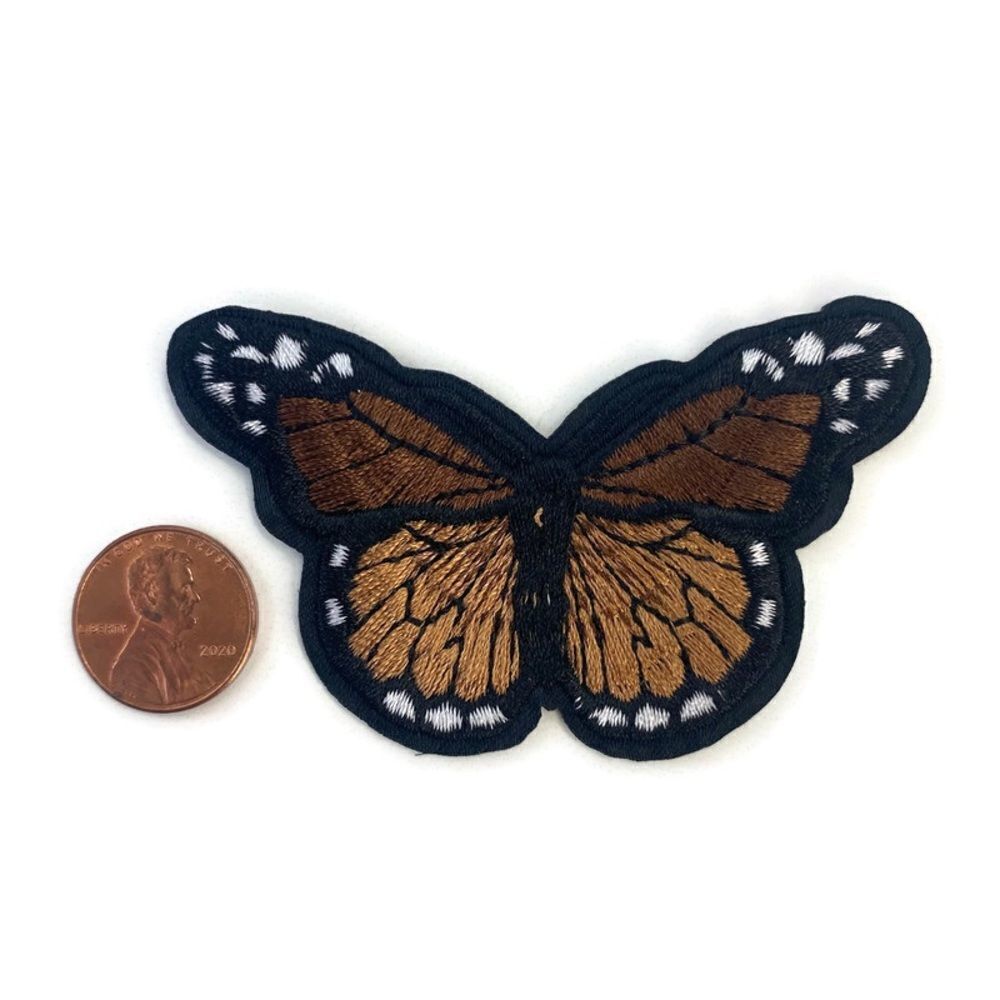 Brown Butterfly Embroidered Patch - Picture 2 of 3